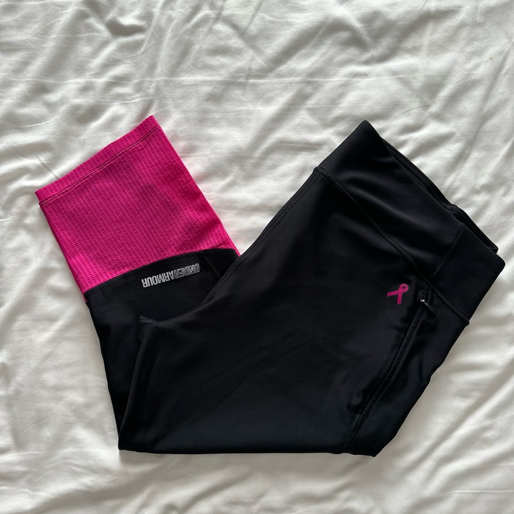 159 Under Amour Breast Cancer Awareness Capri Leggings